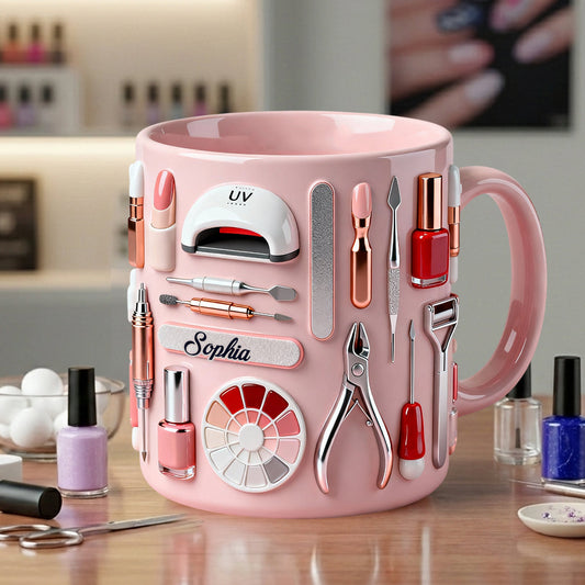 Nageldesignerin – Personalisierte Tasse und Untersetzer für Ihr Nagelstudio