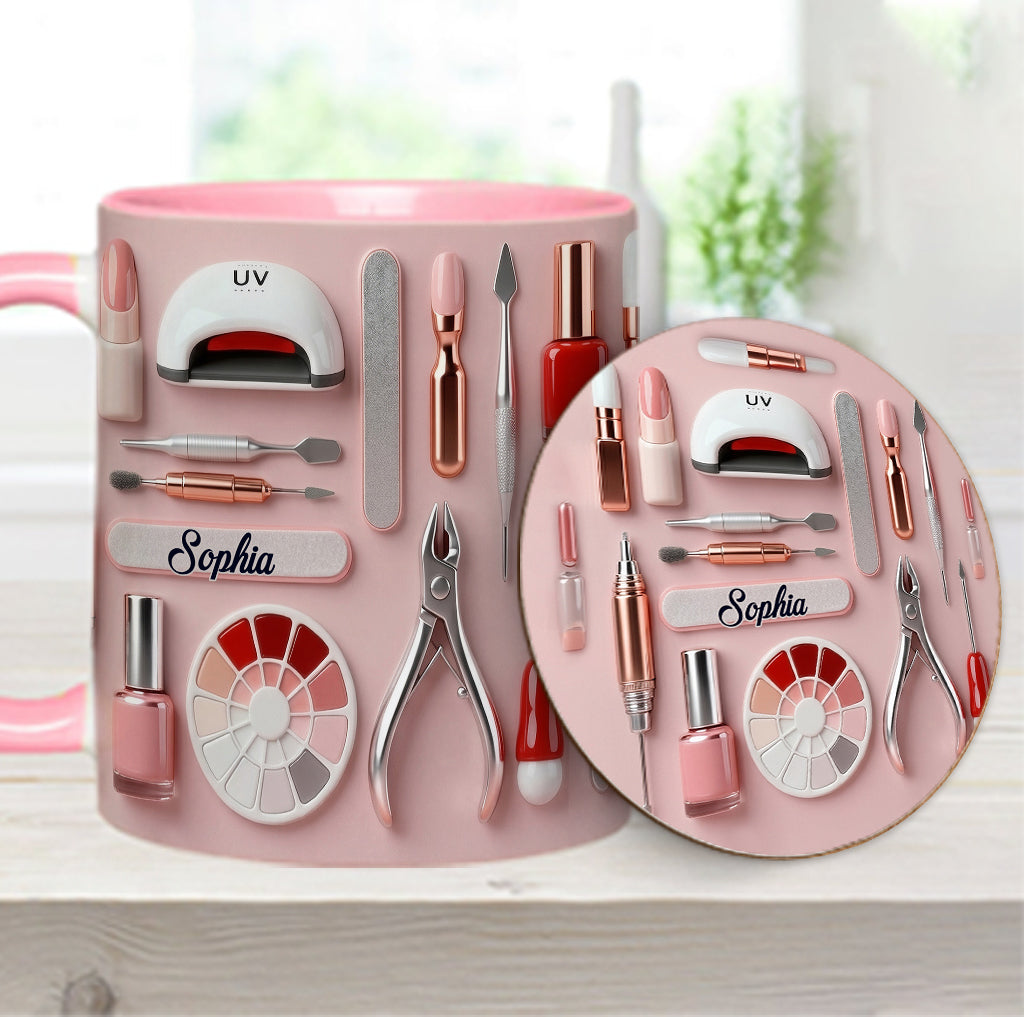 Nageldesignerin – Personalisierte Tasse und Untersetzer für Ihr Nagelstudio