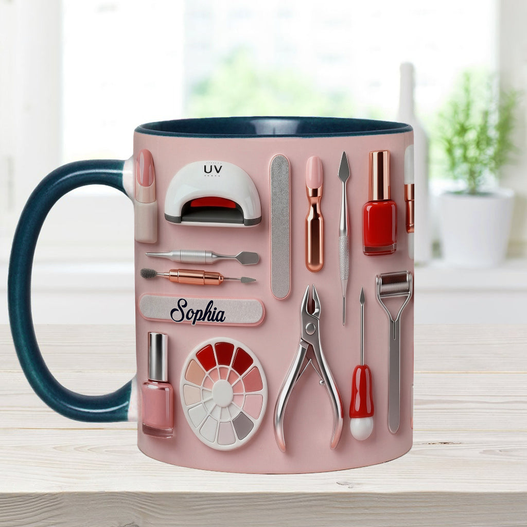 Nageldesignerin – Personalisierte Tasse und Untersetzer für Ihr Nagelstudio