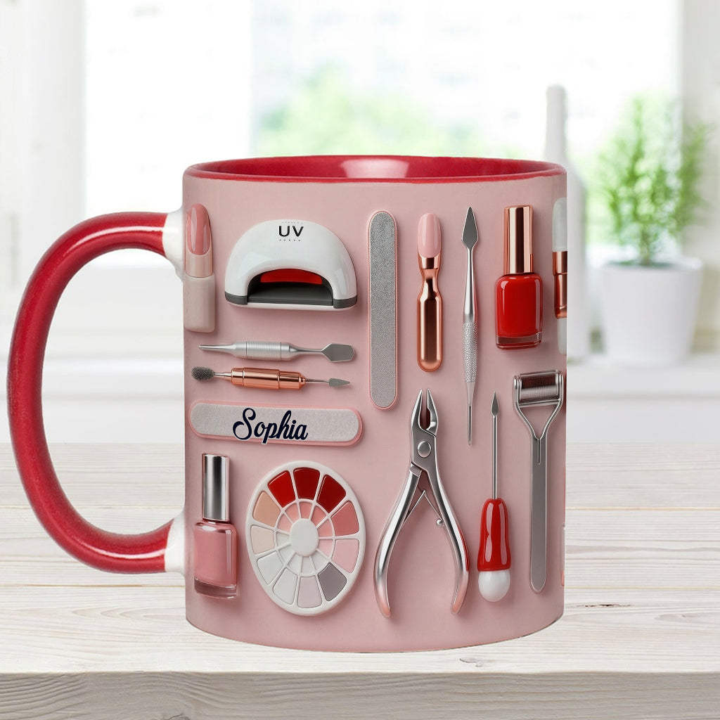 Nageldesignerin – Personalisierte Tasse und Untersetzer für Ihr Nagelstudio