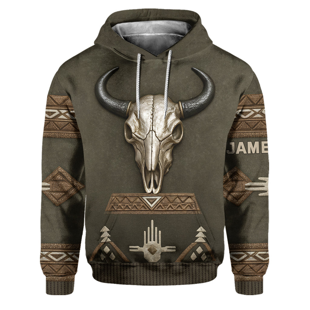 Motif tribal tête de mort, amérindien - Ensemble sweat-shirt et pantalon de survêtement amérindien personnalisé