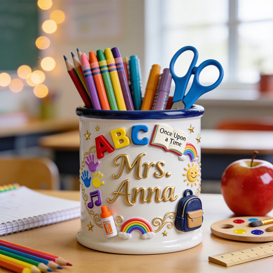 Lehrergeschenke - Personalisierter Holzstifthalter
