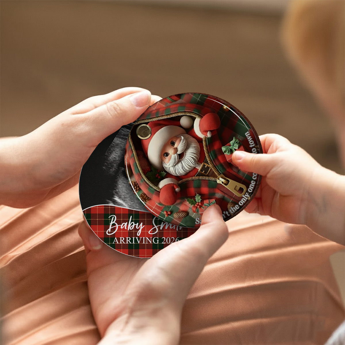 Cadeau de naissance pour annoncer une grossesse - Ornement de grossesse personnalisé à retourner