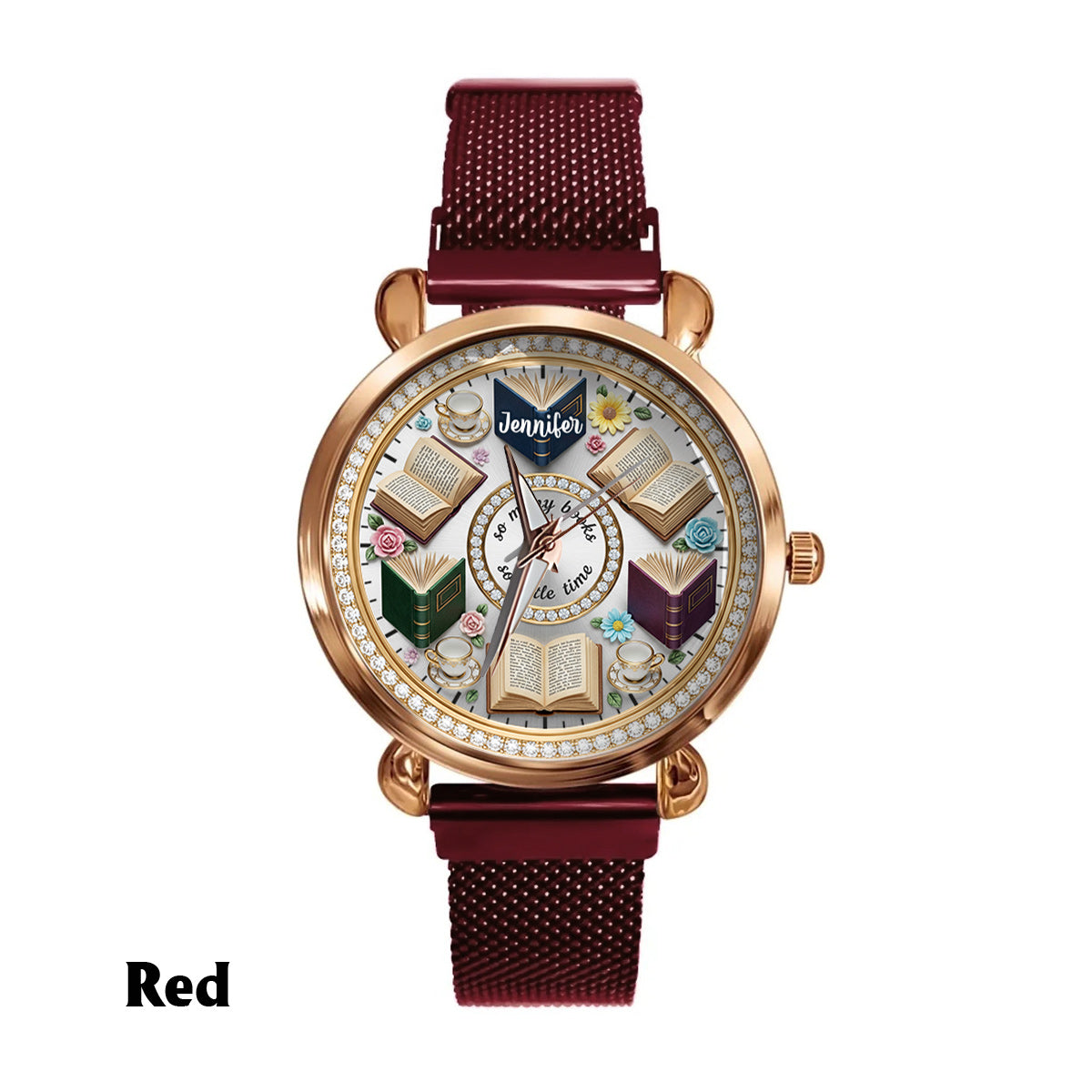 So Many Books So Little Time - Personalized Book Women Hand Watch