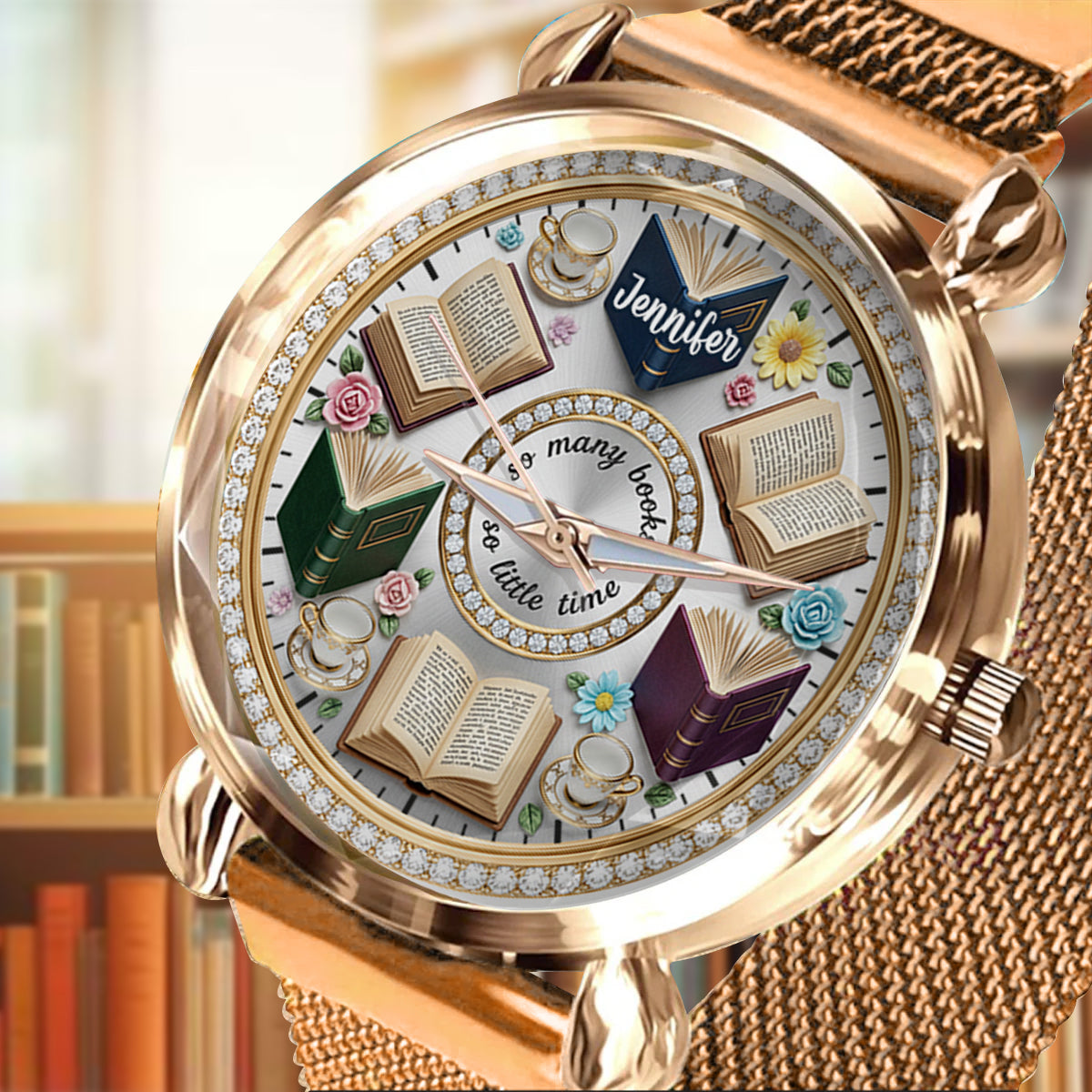 So Many Books So Little Time - Personalized Book Women Hand Watch