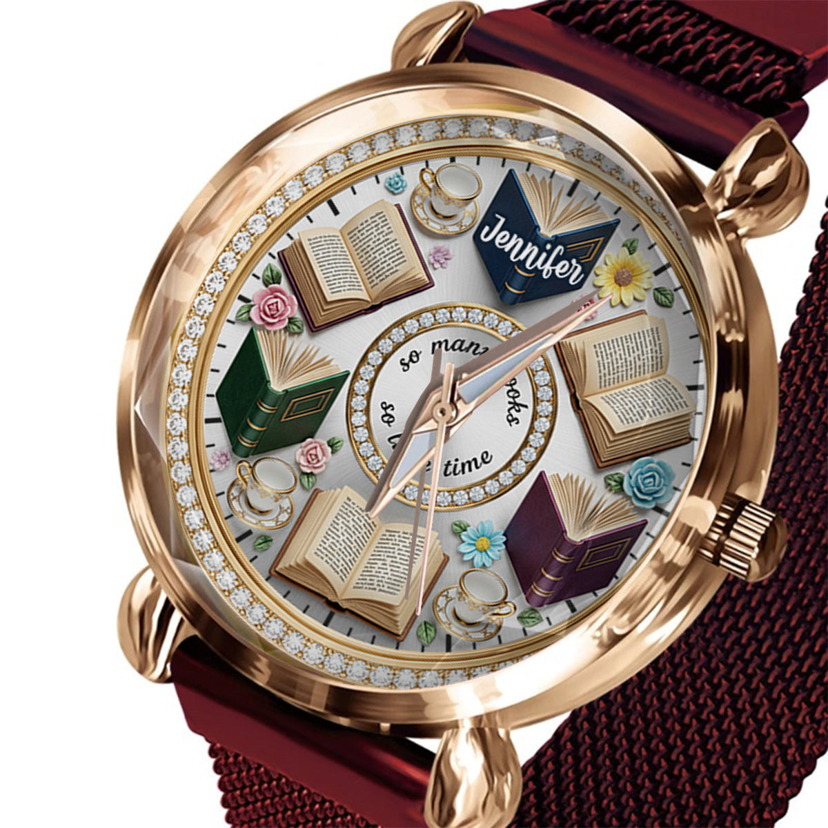 So Many Books So Little Time - Personalized Book Women Hand Watch