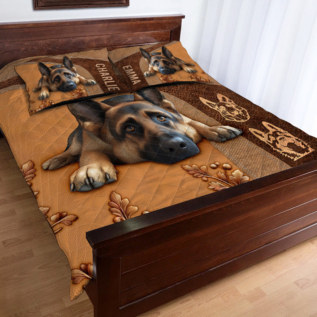 Schlafender Deutscher Schäferhund – Personalisierte Hunde-Bettwäsche-Set