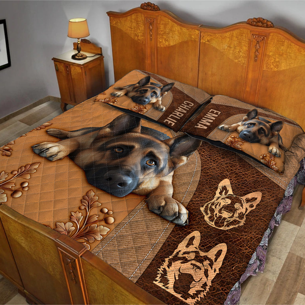Schlafender Deutscher Schäferhund – Personalisierte Hunde-Bettwäsche-Set
