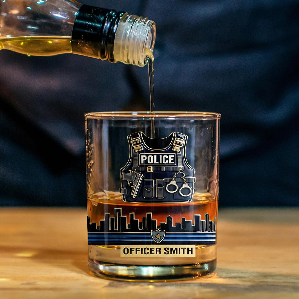 Serve & Protect - Personalized Police Officer Whiskey Decanter Set