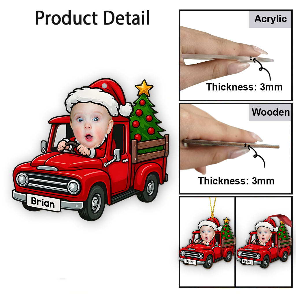 Little Santa driver - Personalized Kid Ornament