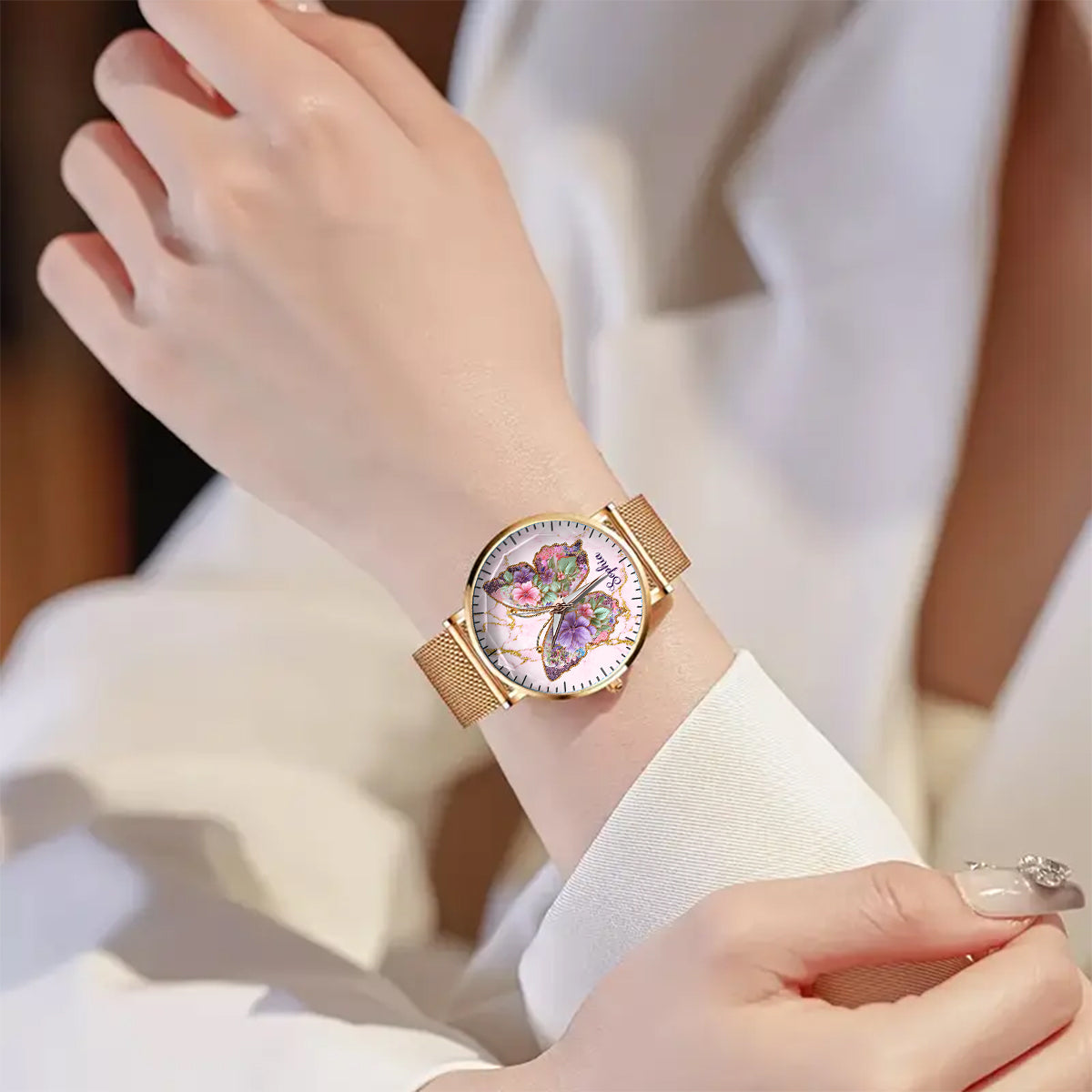 Love Butterfly - Personalized Butterfly Women Hand Watch