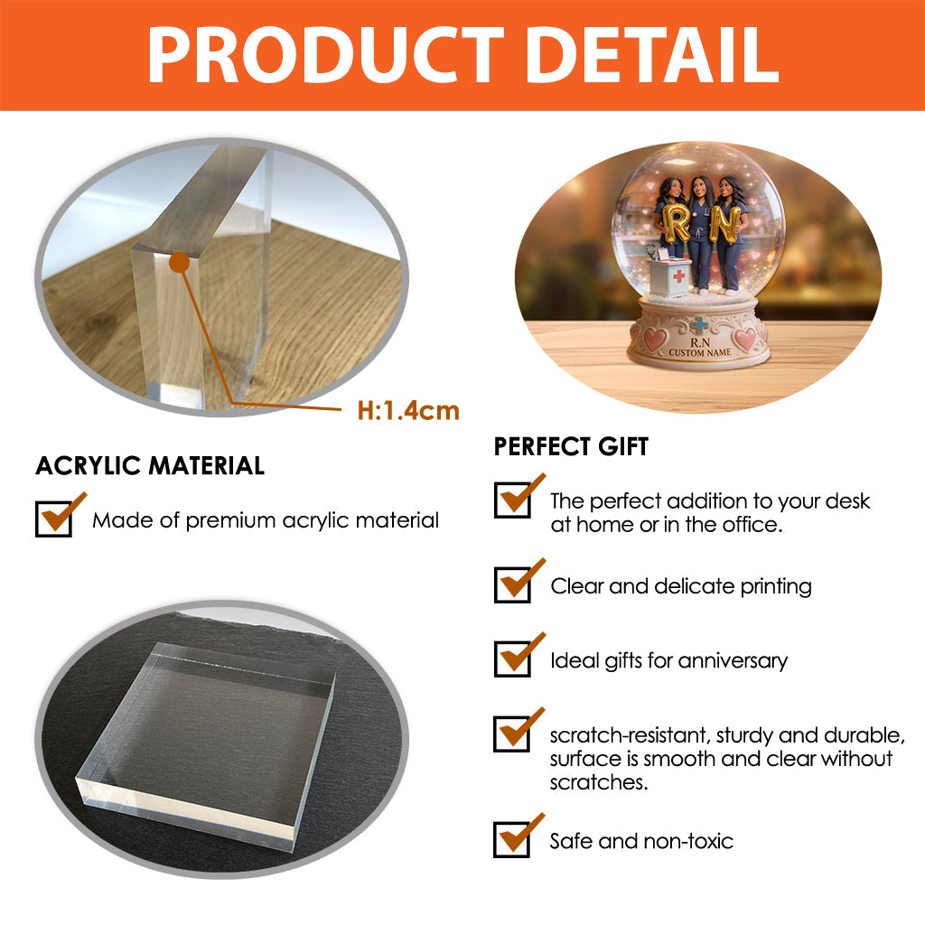 Individuell gestaltbare Acrylplakette für Krankenschwestern nach Foto – personalisierte, individuell geformte Plakette