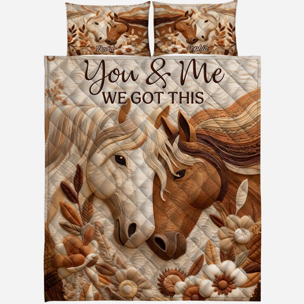 You & Me We Got This - Personalized Horse Quilt Set