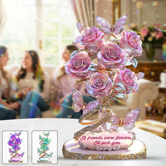 If Friends Were Flowers I'd Pick You - Personalized Bestie Custom Shaped Acrylic Plaque