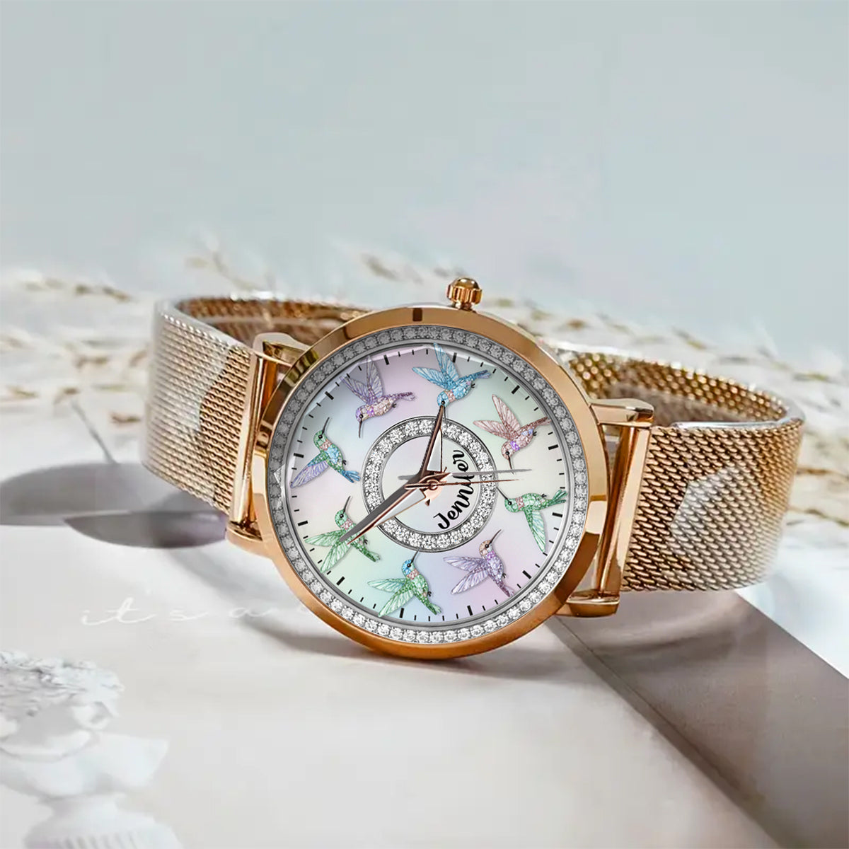 Beautiful Hummingbirds - Personalized Gardening Women Hand Watch