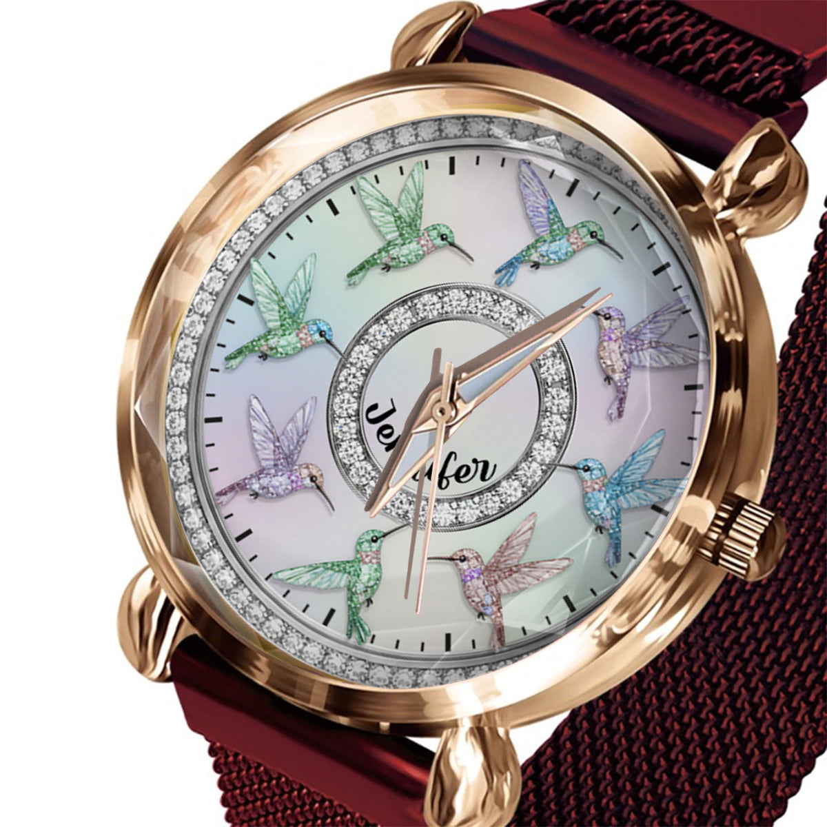 Beautiful Hummingbirds - Personalized Gardening Women Hand Watch