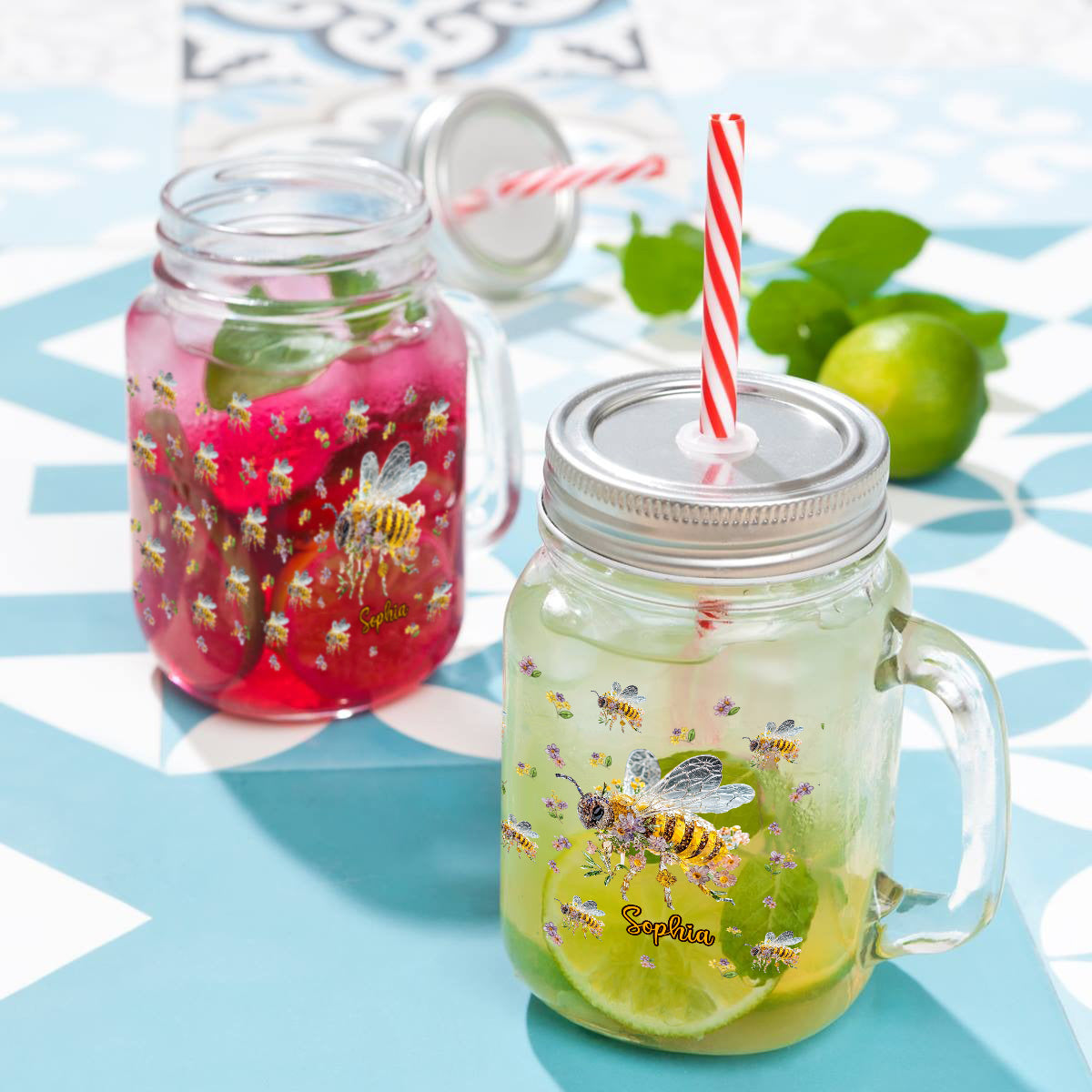 Soyez bienveillant - Gobelet Mason personnalisé avec abeille