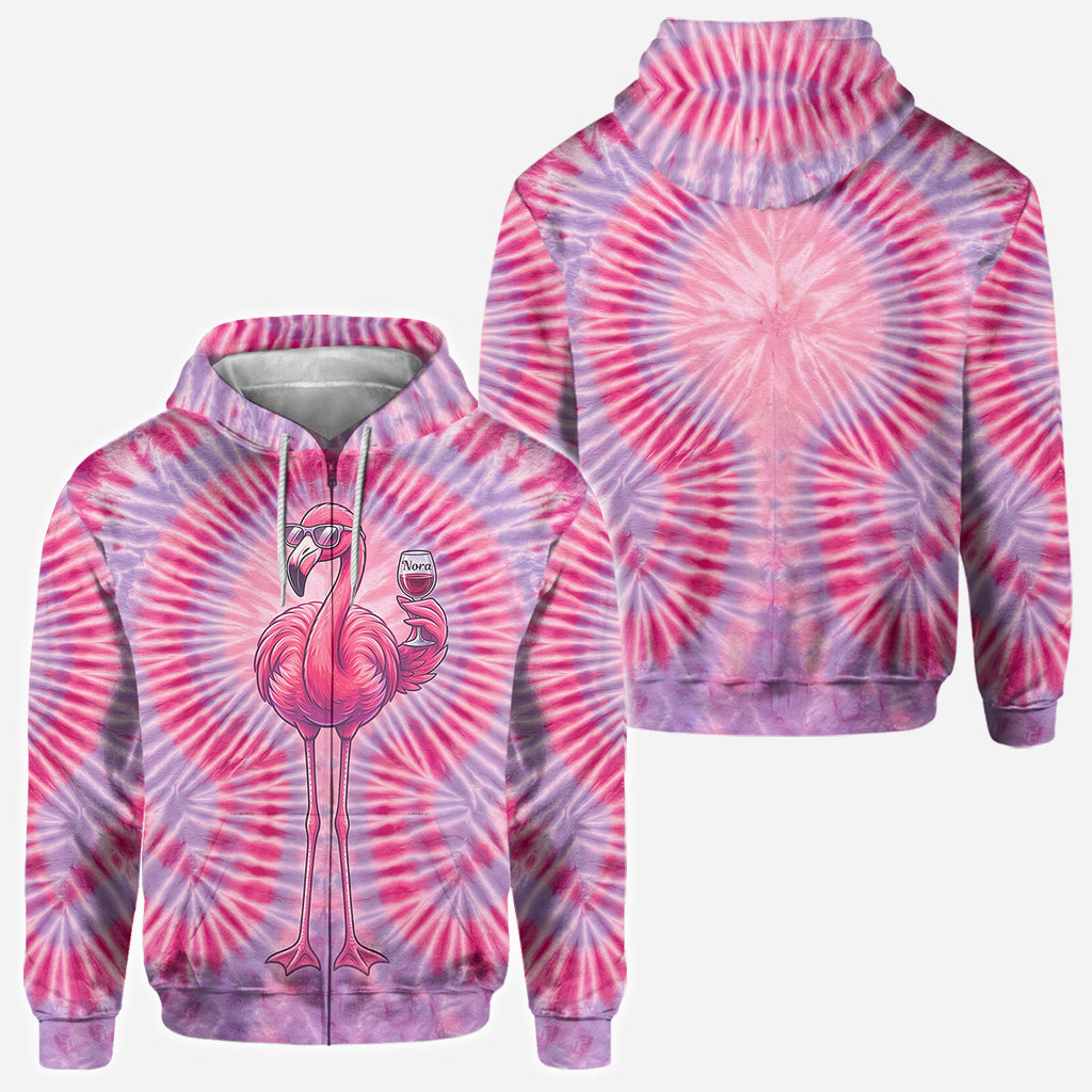 Chill Flamingo Tie Dye Shirt - Personalisiertes Flamingo Shirt