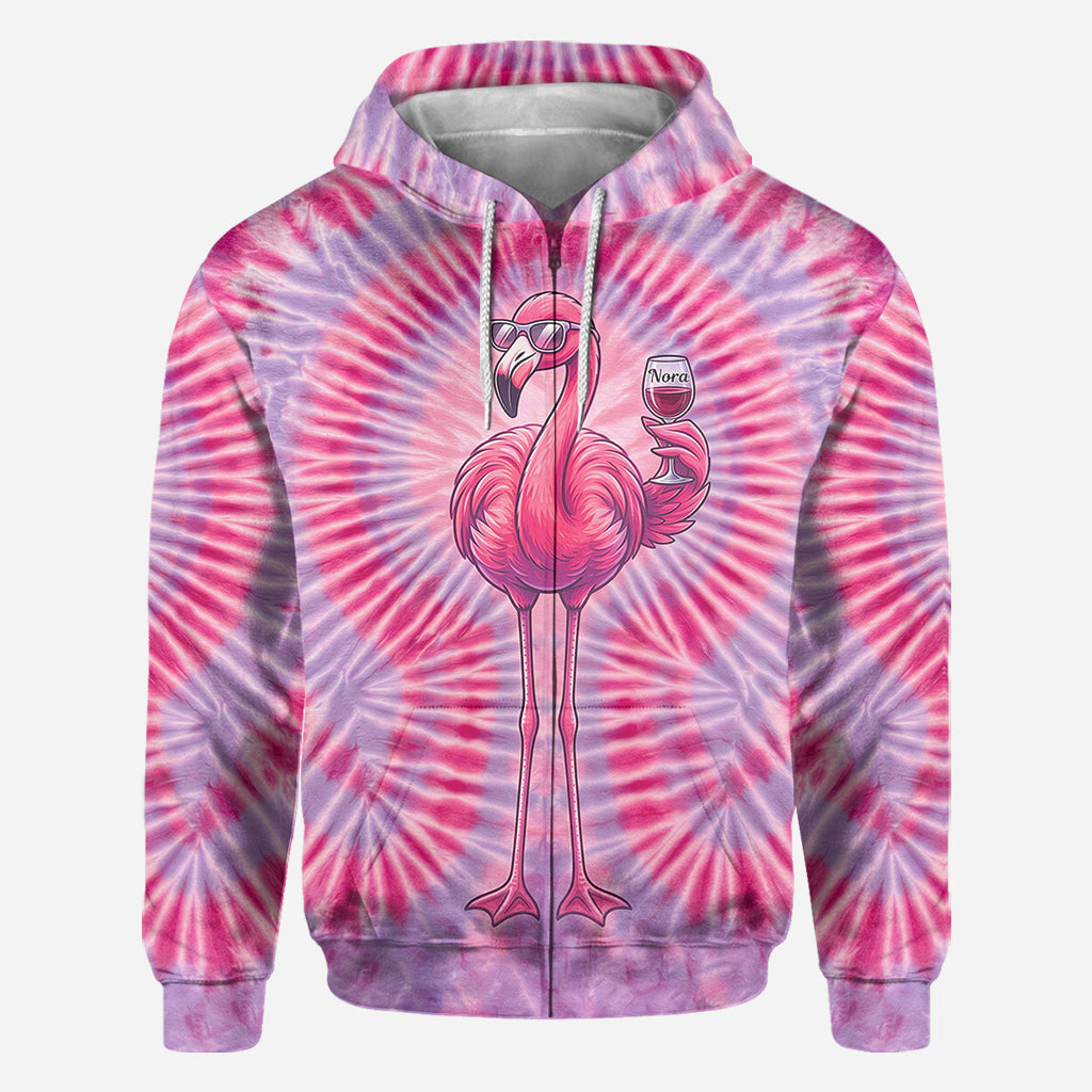 Chill Flamingo Tie Dye Shirt - Personalisiertes Flamingo Shirt