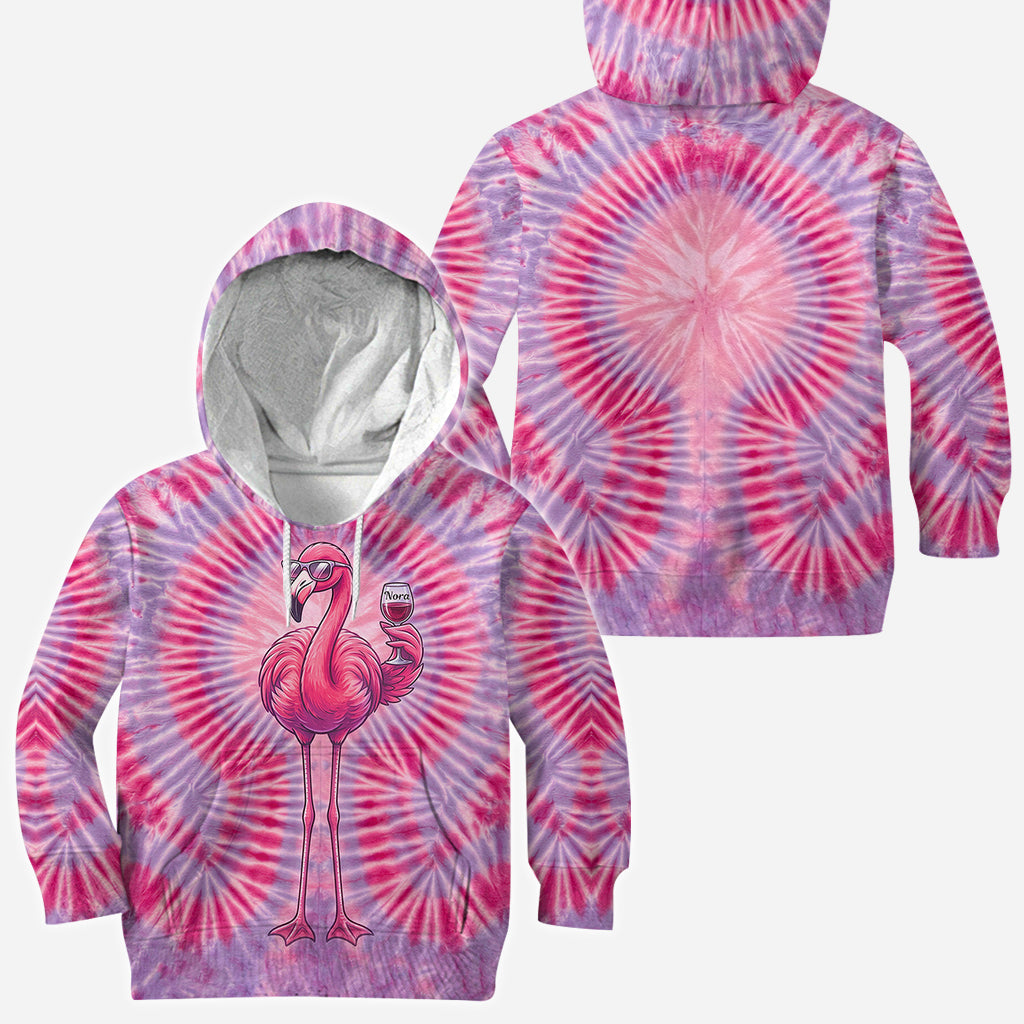 Chill Flamingo Tie Dye Shirt - Personalisiertes Flamingo Shirt
