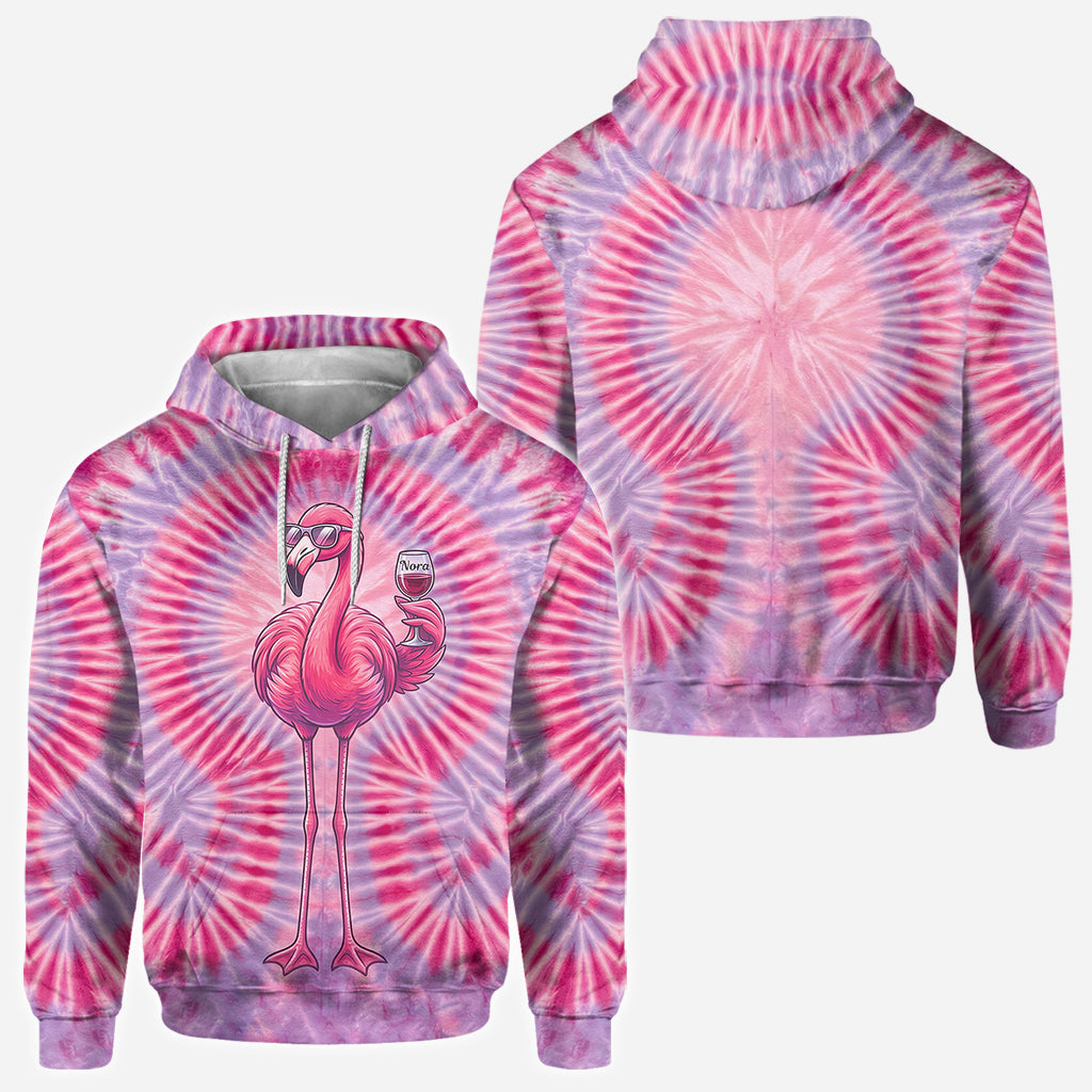Chill Flamingo Tie Dye Shirt - Personalisiertes Flamingo Shirt