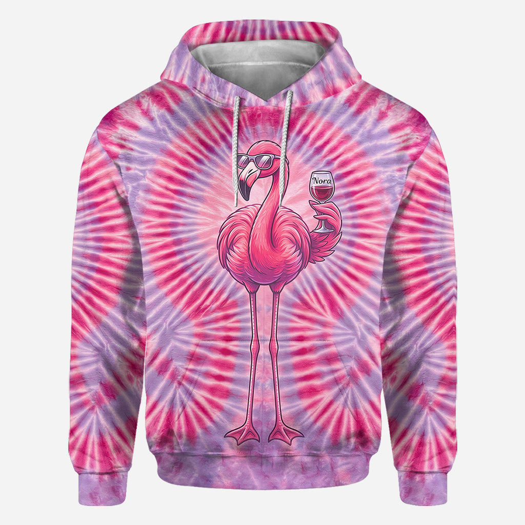 Chill Flamingo Tie Dye Shirt - Personalisiertes Flamingo Shirt