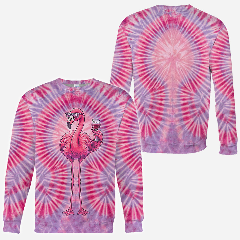 Chill Flamingo Tie Dye Shirt - Personalisiertes Flamingo Shirt