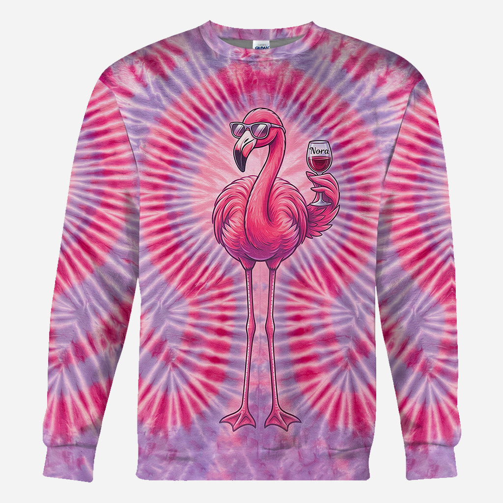 Chill Flamingo Tie Dye Shirt - Personalisiertes Flamingo Shirt