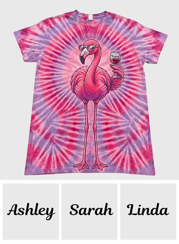 Chill Flamingo Tie Dye Shirt - Personalisiertes Flamingo Shirt