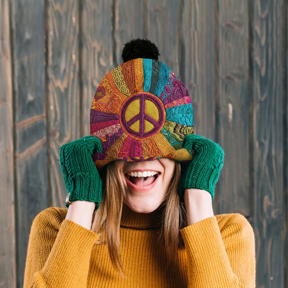 Peace Love Hope - Personalized Hippie Beanie Hat