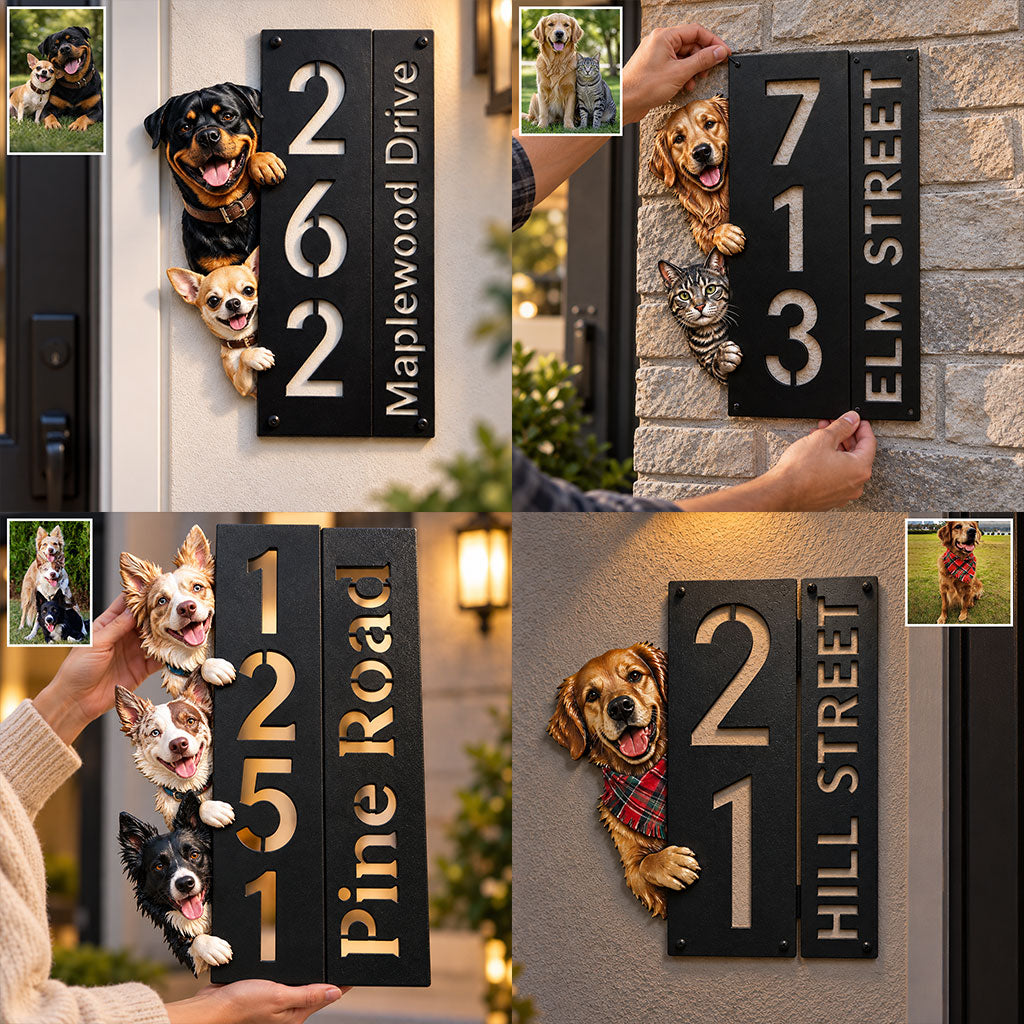 Bienvenue chez vous - Plaque en métal découpée personnalisée imprimée en 3D