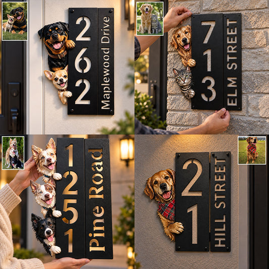 Bienvenue chez vous - Plaque en métal découpée personnalisée imprimée en 3D