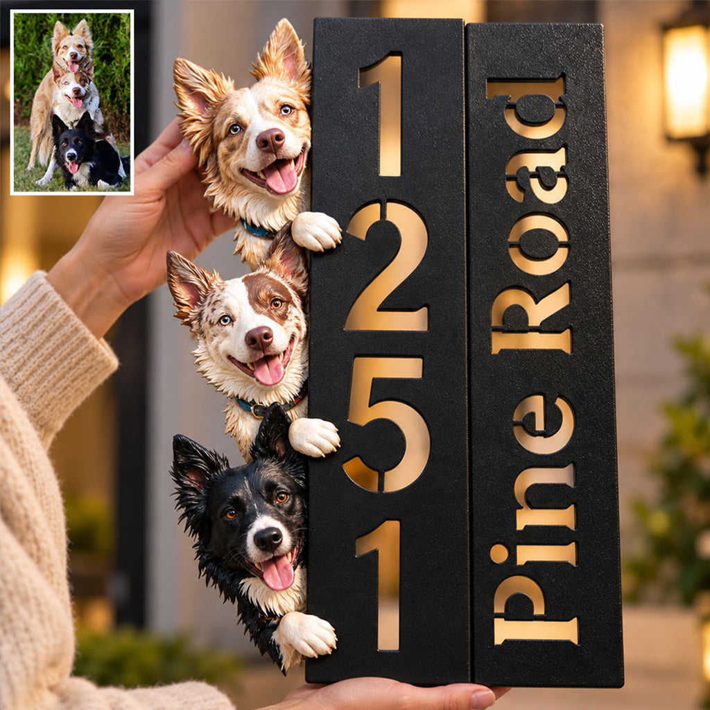 Bienvenue chez vous - Plaque en métal découpée personnalisée imprimée en 3D