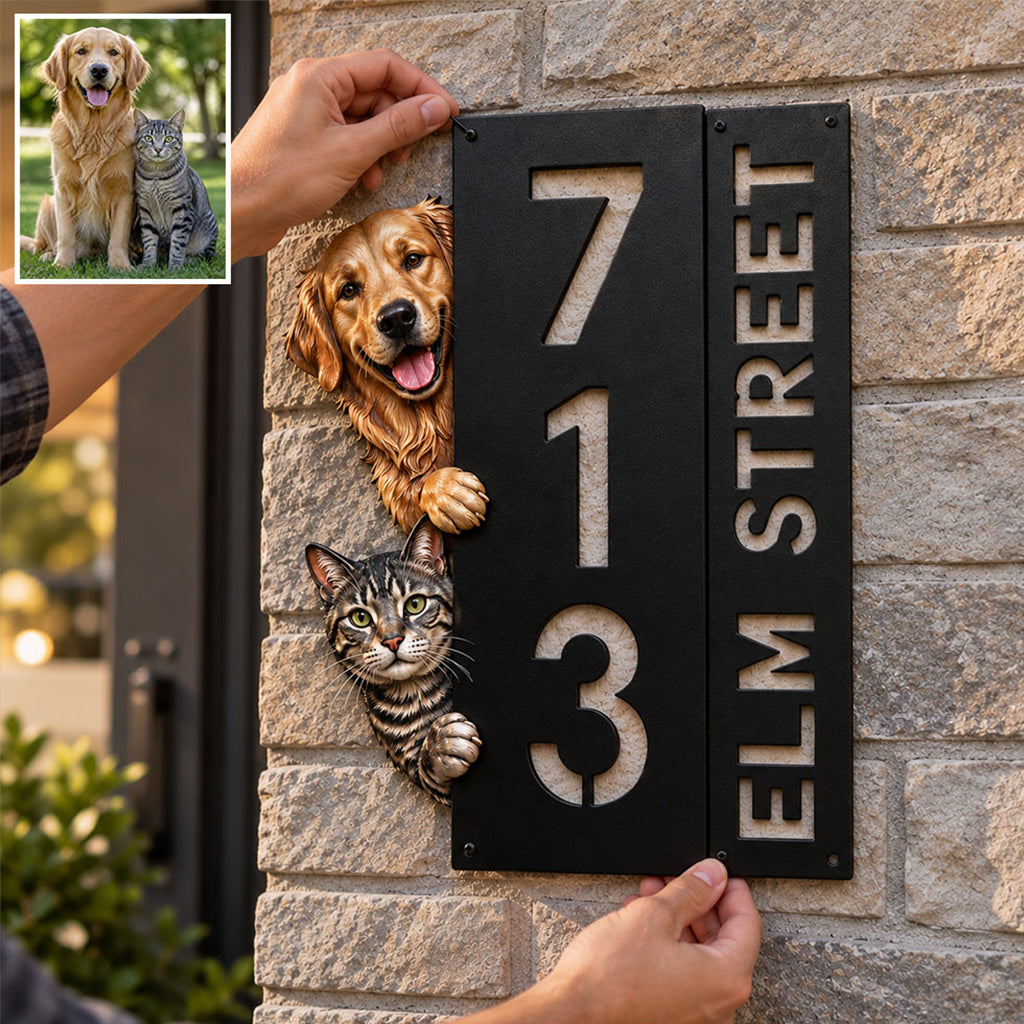 Bienvenue chez vous - Plaque en métal découpée personnalisée imprimée en 3D