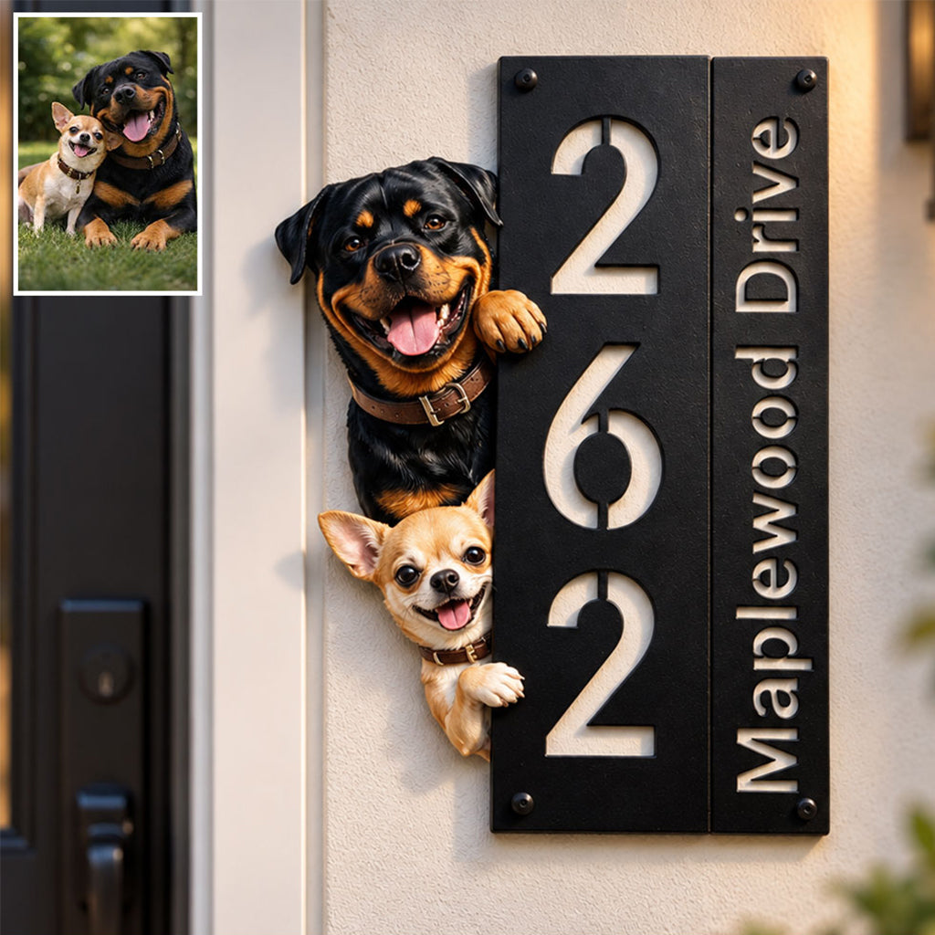 Bienvenue chez vous - Plaque en métal découpée personnalisée imprimée en 3D