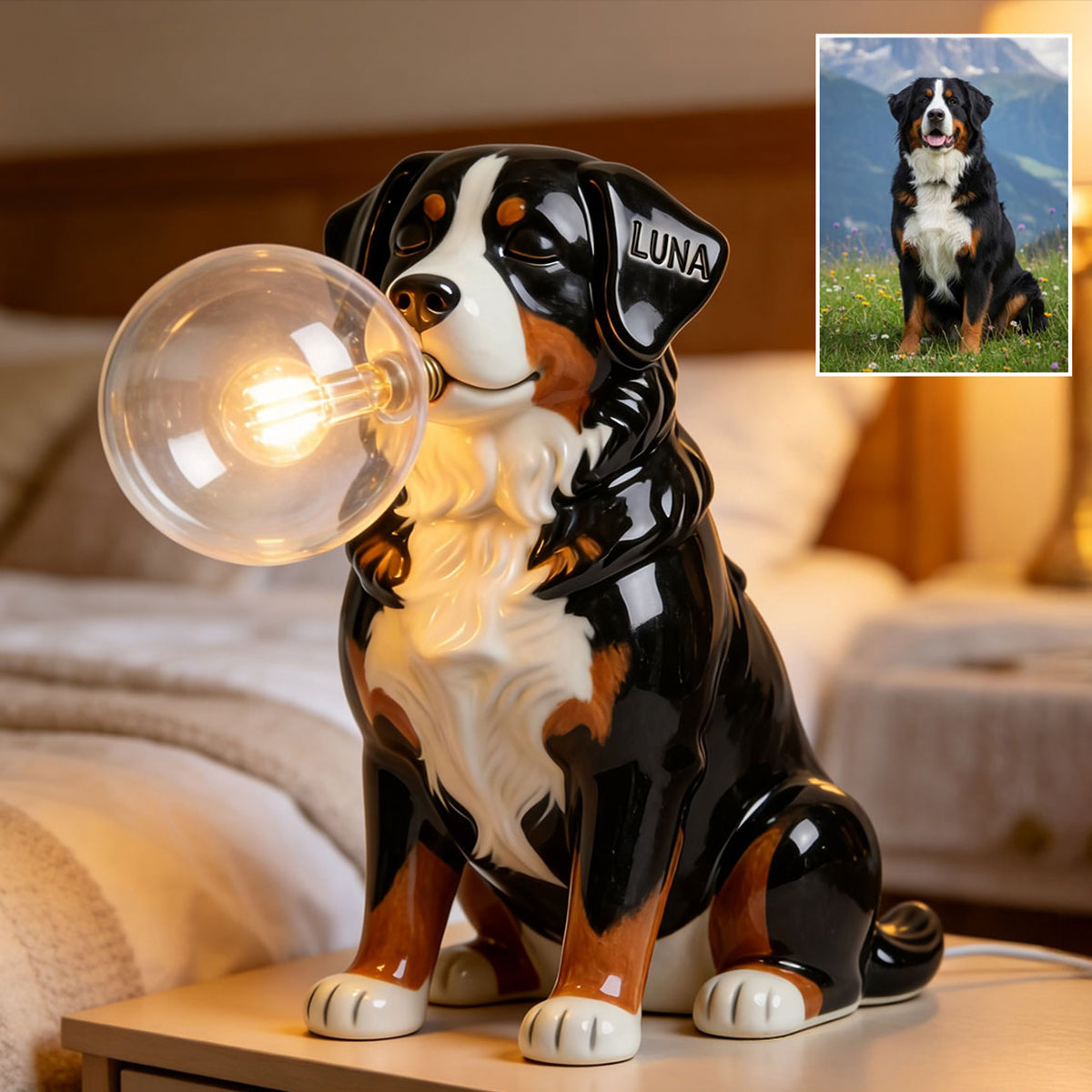 Blowing Bubble Lamp - Personalized Dog Acrylic LED Night Light