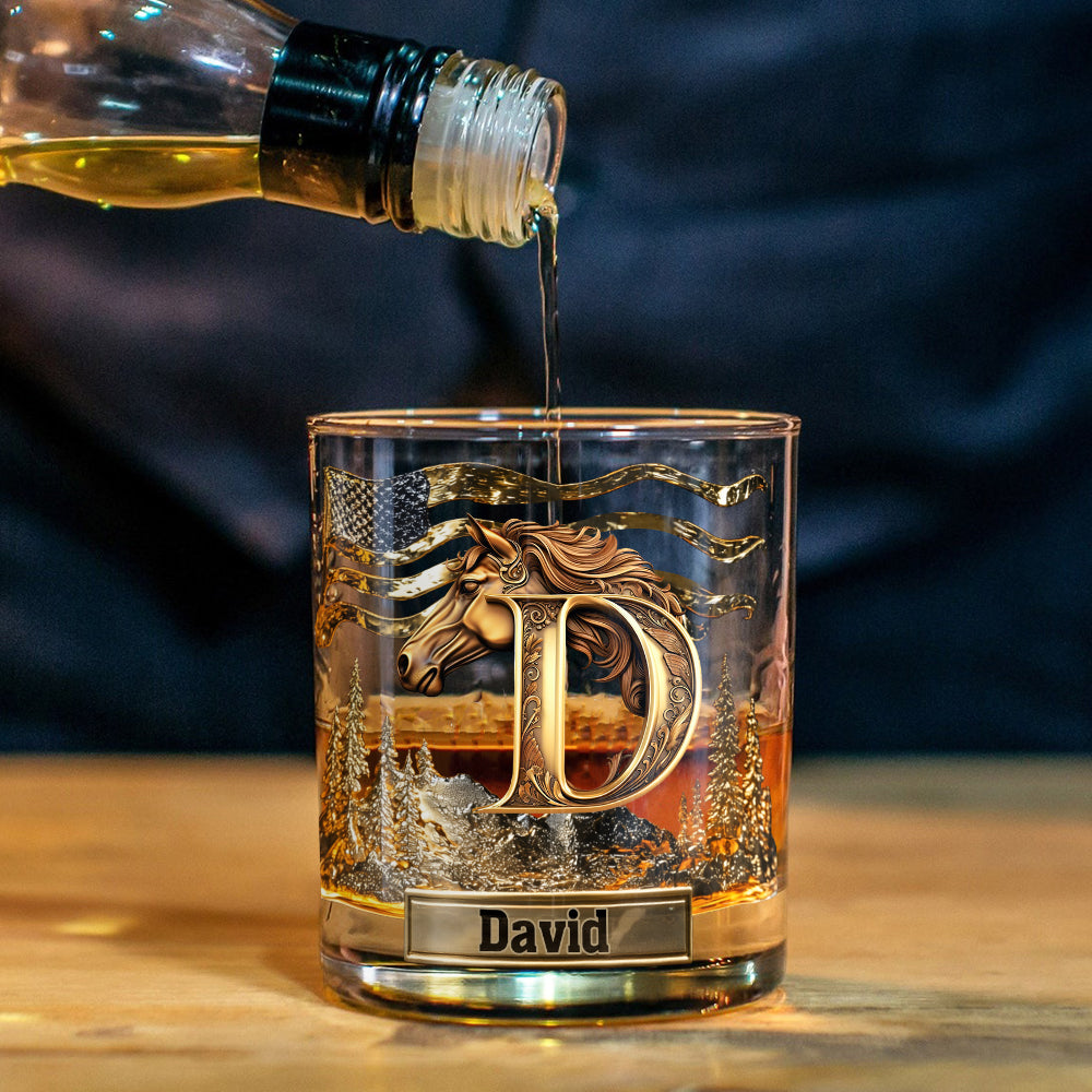 Love Horses - Personalized Horse Whiskey Glass