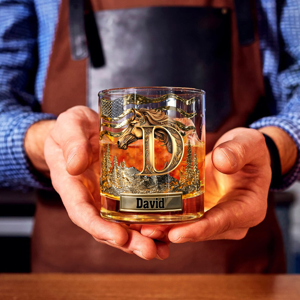 Love Horses - Personalized Horse Whiskey Glass