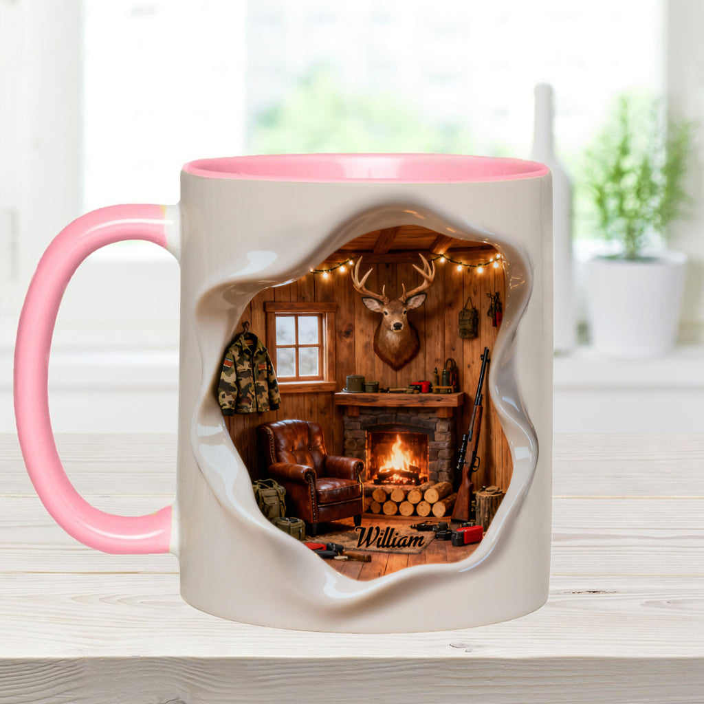Love Hunting Hunting Cabin Miniature Room - Personalized Hunting Accent Mug