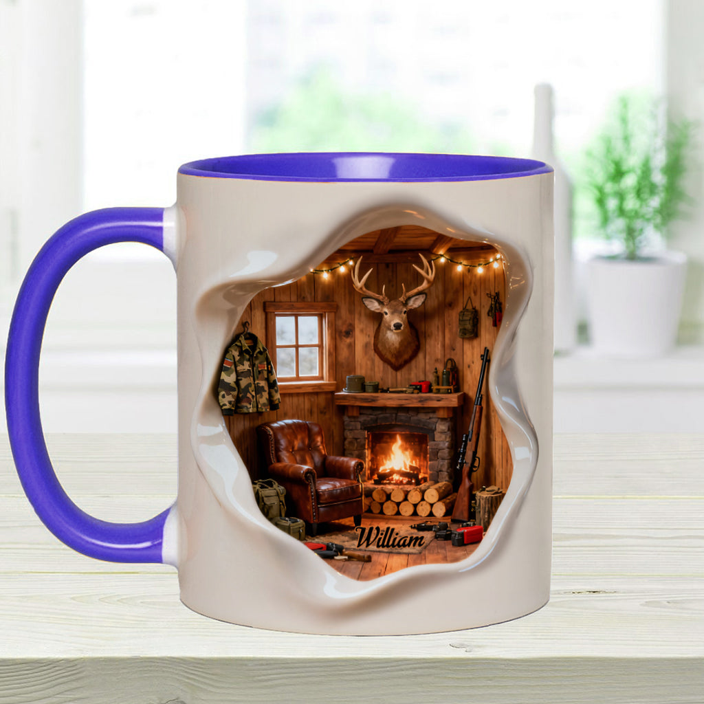 Love Hunting Hunting Cabin Miniature Room - Personalized Hunting Accent Mug