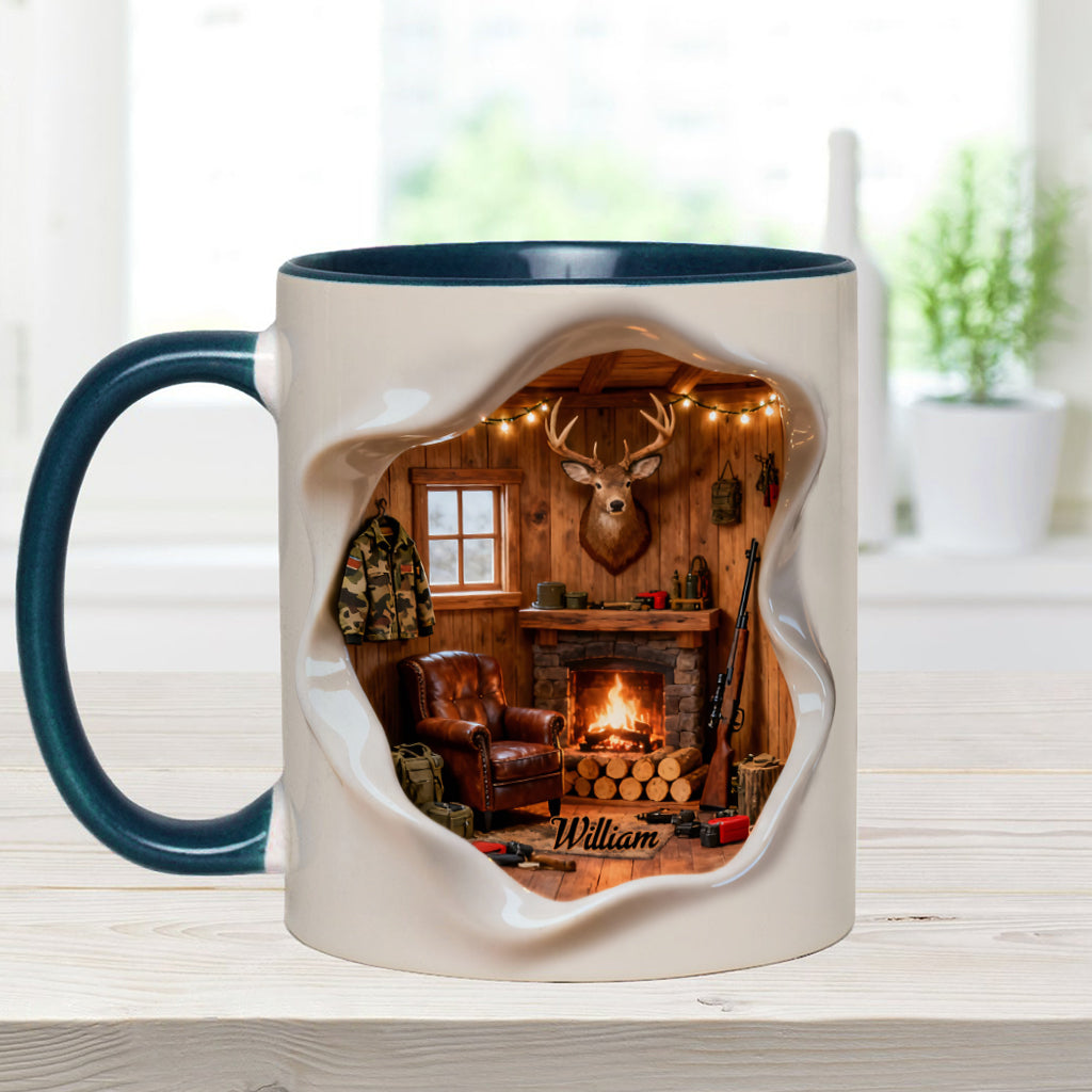 Love Hunting Hunting Cabin Miniature Room - Personalized Hunting Accent Mug