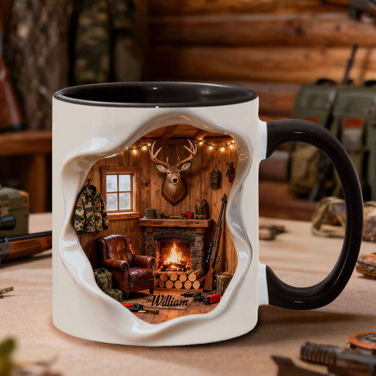 Love Hunting Hunting Cabin Miniature Room - Personalized Hunting Accent Mug