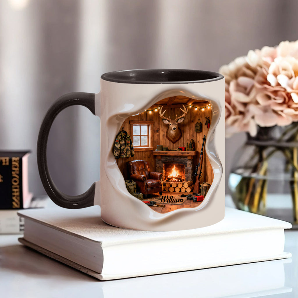 Love Hunting Hunting Cabin Miniature Room - Personalized Hunting Accent Mug