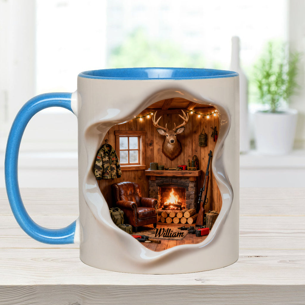 Love Hunting Hunting Cabin Miniature Room - Personalized Hunting Accent Mug