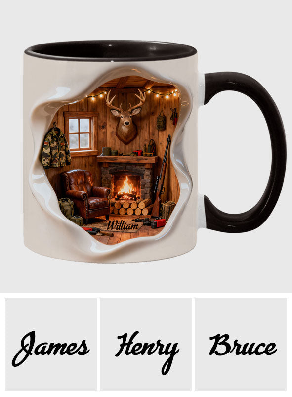 Love Hunting Hunting Cabin Miniature Room - Personalized Hunting Accent Mug