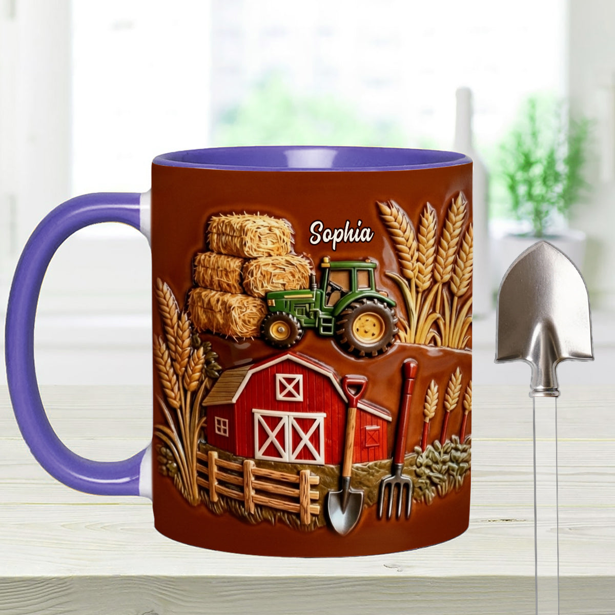 Farmer Life - Personalized Farmer Set Accent Mug with Acrylic Stirrers