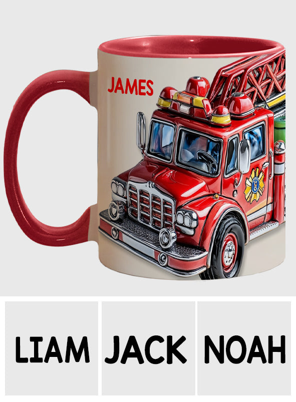 Facilement distrait par un camion de pompiers - Mug personnalisé à l'effigie d'un pompier