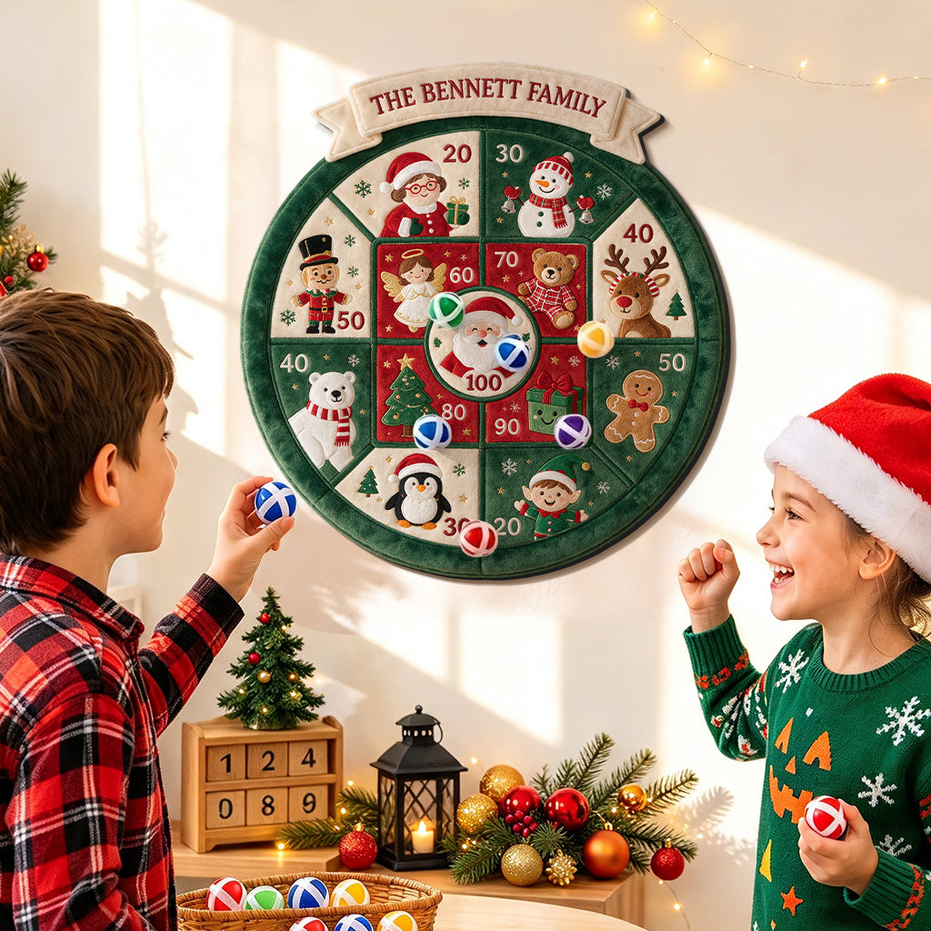 Fröhlicher kleiner Showdown - Personalisierbares Familien-Sticky-Ball-Dart-Set
