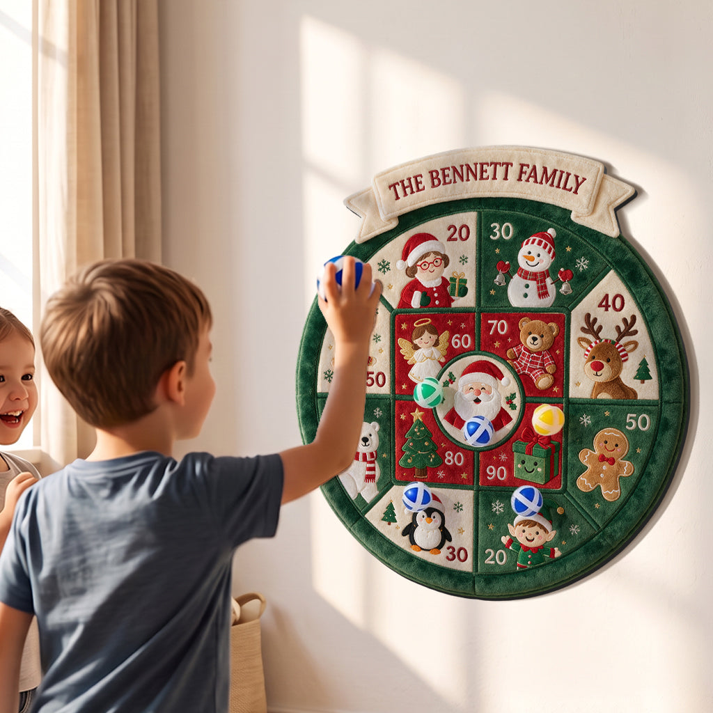 Fröhlicher kleiner Showdown - Personalisierbares Familien-Sticky-Ball-Dart-Set