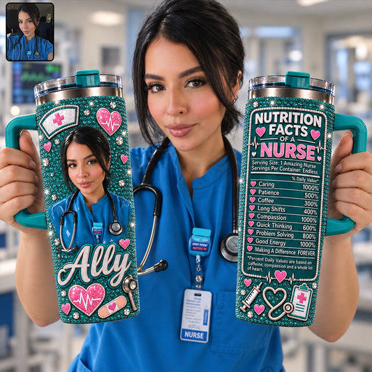 Geschenk für Krankenschwester - Personalisierter Rhinestone Becher mit Griff